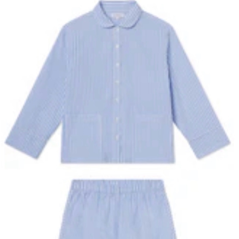 LAKE Pajamas Georgie Pocket Shorts Set in Blue Seersucker - Picture 4 of 4